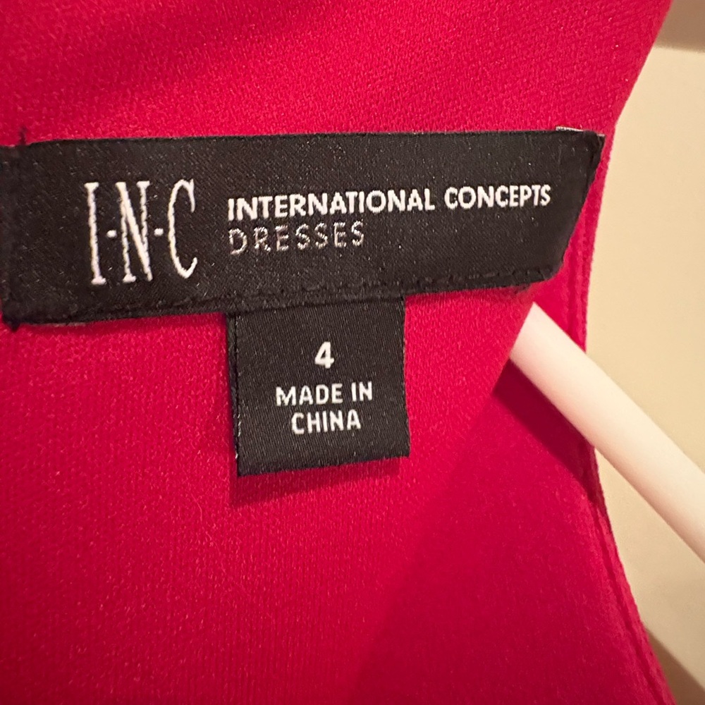 INC International Concepts Formal Red Jumpsuit with Waist Tie and Flowy Leg Slit - Picture 7 of 7